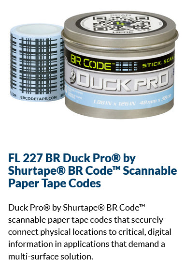 FL 227 BR Duck Pro® by Shurtape® BR Code™ Scannable Paper Tape Codes
