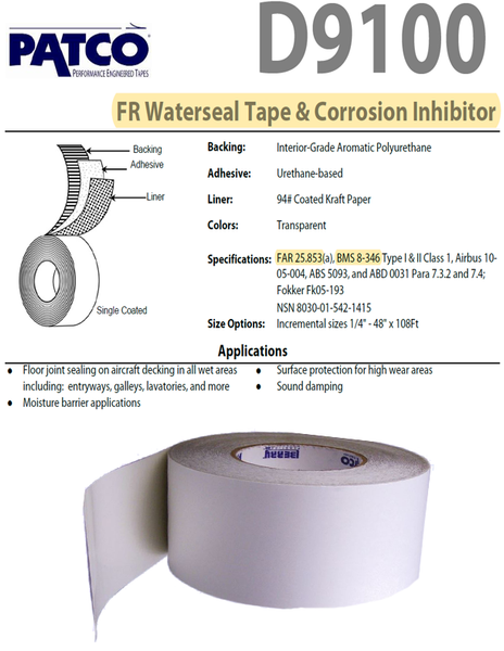 3M 8663DL Alternative - Flame Retardant Aircraft Waterseal Tape