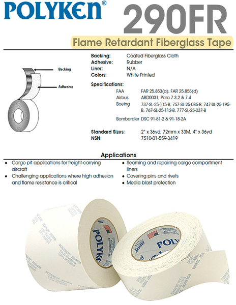 Polyken 290FR PE Coated Fiberglass Cargo Pit Tape