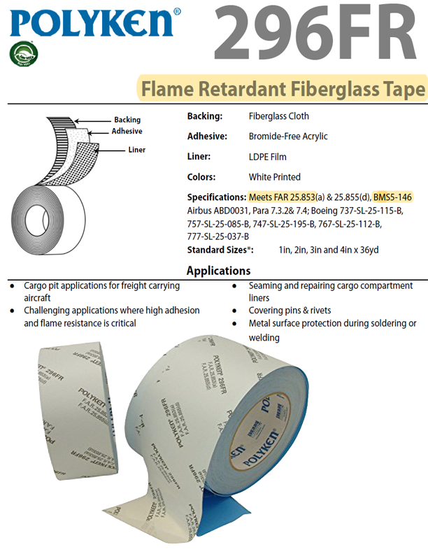 Polyken 296FR - Cargo Pit Tape, Meets BMS5-146 | In Stock