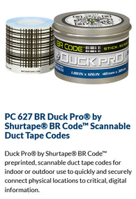 PC 627 BR Duck Pro® by Shurtape® BR Code™ Scannable Duct Tape Codes