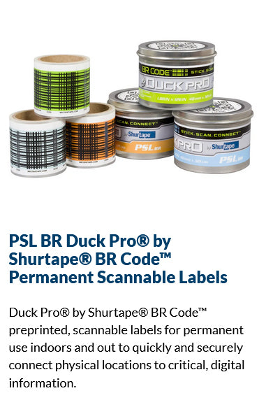 PSL BR Duck Pro® by Shurtape® BR Code™ Permanent Scannable Labels ...
