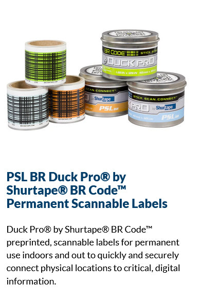 PSL BR Duck Pro® by Shurtape® BR Code™ Permanent Scannable Labels