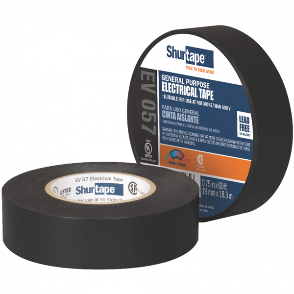 Shurtape EV 77 Professional Grade UL Listed Electrical Tape - Brown - 3/4in x 66ft - 1 Roll - 104705